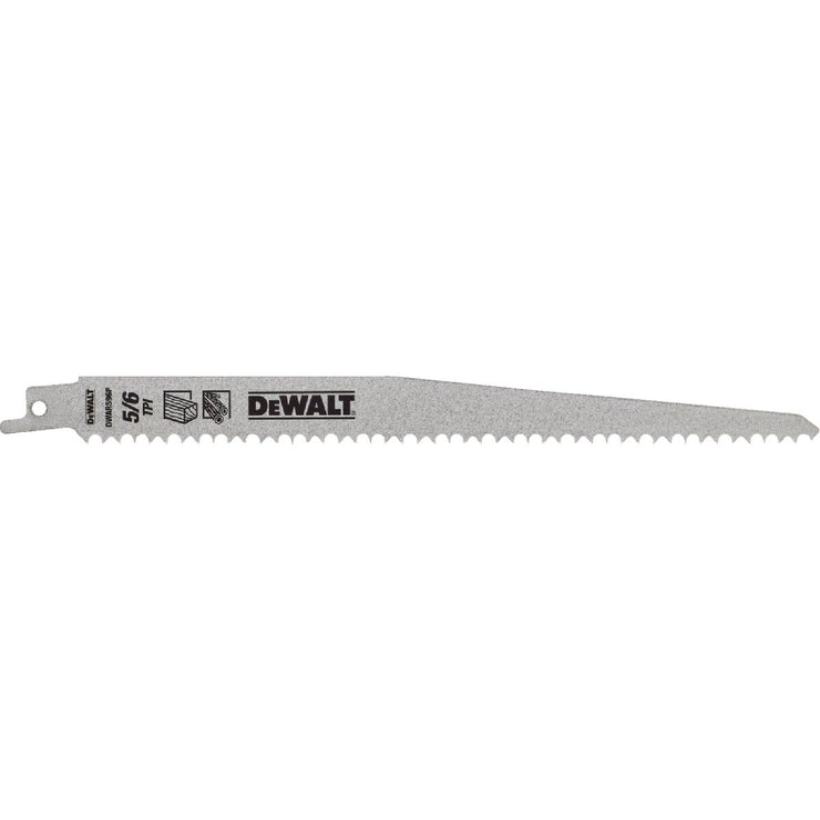 Image of DEWALT 9 In. 6 TPI Bi-Metal Pruning Reciprocating Saw Blade (5-Pack)