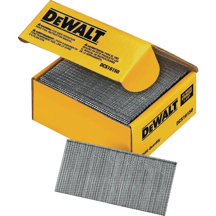 Image of DEWALT 1-1/2 In. 16-Gauge Galvanized Straight Finish Nails (2500 Ct.)