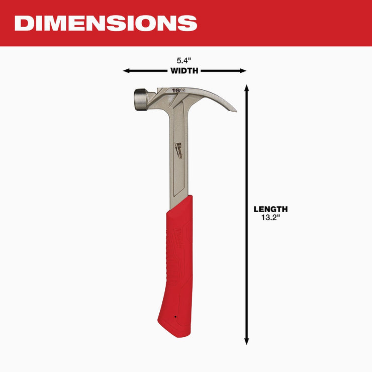 Image of Milwaukee 16 Oz. Smooth-Face Rip Claw Hammer with Steel Handle