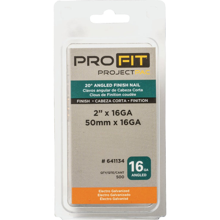 Image of Pro-Fit 2 In. 16 Gauge Electrogalvanized 20 Degree Angled Finish Nails (500 Ct.)
