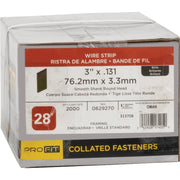 Image of Pro-Fit 3 In. x .131 In. 28 Degree Wire Strip Smooth Shank Round Head Brite Collated Stick Nails (2000 Ct.)