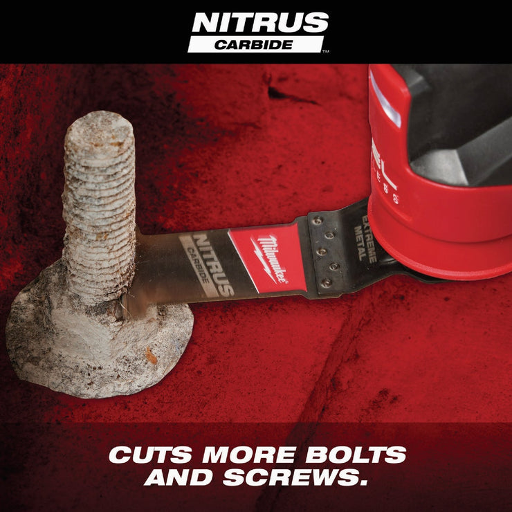 Image of Milwaukee NITRUS CARBIDE 1-3/8 In. Extreme Metal Universal Fit OPEN-LOK Oscillating Blade (5-Pack)