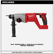 Image of Milwaukee M18 Brushless 1 In. SDS-Plus D-Handle Cordless Rotary Hammer (Tool Only)