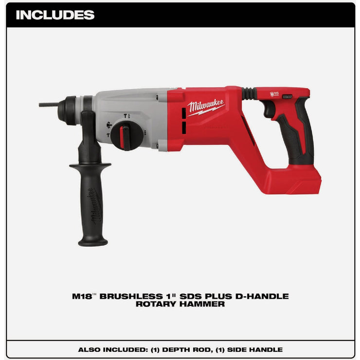 Image of Milwaukee M18 Brushless 1 In. SDS-Plus D-Handle Cordless Rotary Hammer (Tool Only)