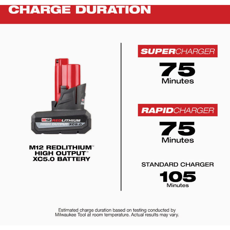 Image of Milwaukee M12 REDLITHIUM 12 Volt Lithium-Ion 5.0 Ah High Output CP5.0 Tool Battery