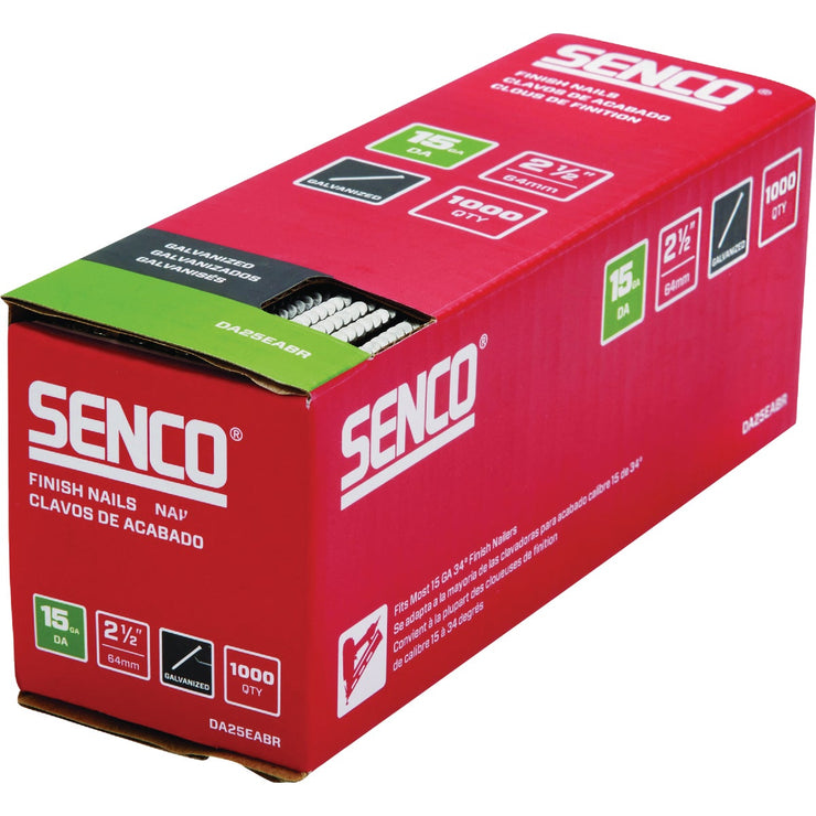 Image of Senco 2-1/2 In. 15-Gauge Galvanized 34 Degree Angled Finish Nail (1000 Ct.)