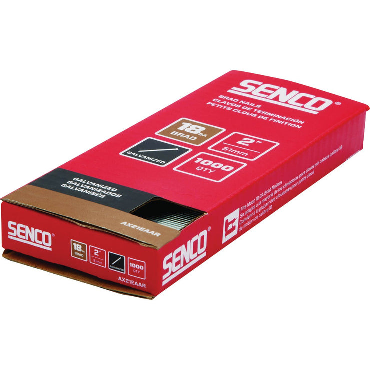 Image of Senco 2 In. 18-Gauge Galvanized Slight Head Brad Nail  (1000 Ct.)