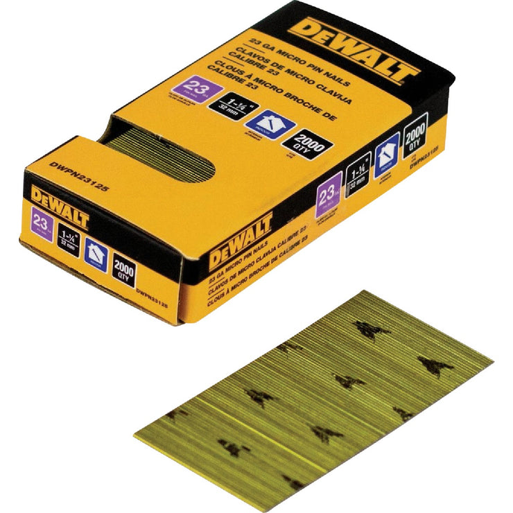 Image of DEWALT 1-1/4 In. 23-Gauge Bright Pin Nail (2000 Ct.)