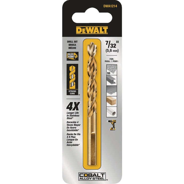 Image of DEWALT 7/32 In. Pilot Point Industrial Cobalt Drill Bit