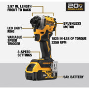 Image of DEWALT ATOMIC 20V MAX Brushless 1/4 In. Cordless Impact Driver Kit with 5.0 Ah Battery & Charger