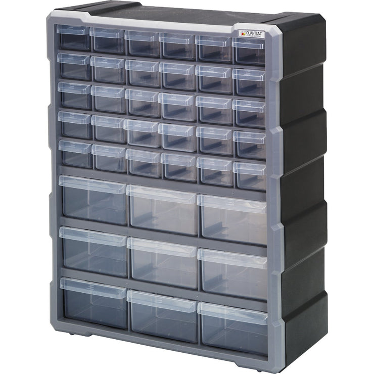 Image of Quantum Storage 39-Drawer Clear Plastic Parts Drawer Cabinet