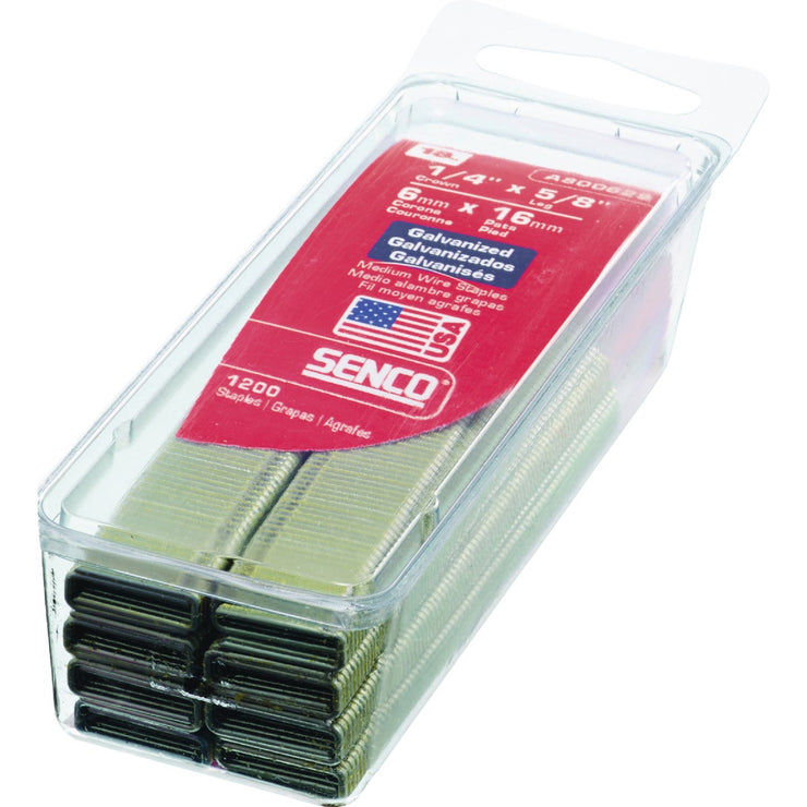 Image of Senco AccuSet 18-Gauge Galvanized Medium Wire Finish Staple, 1/4 In. x 5/8 In. (1200 Ct.)