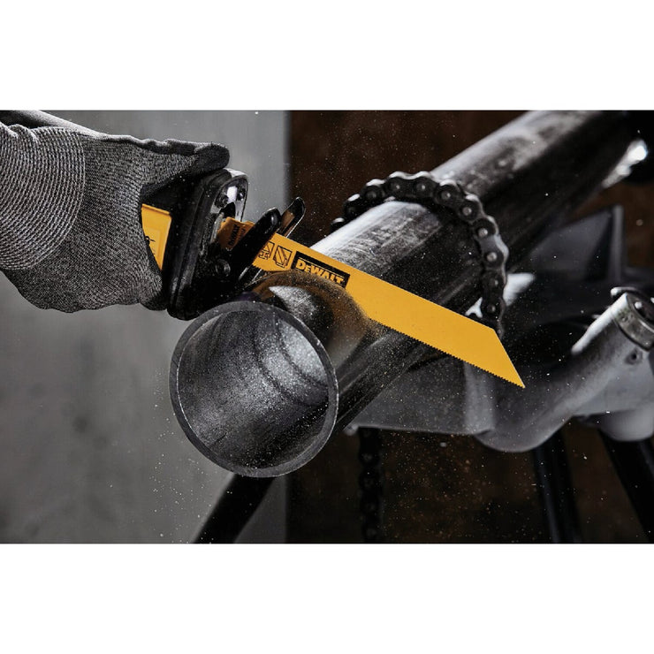 Image of DEWALT 6 In. 14 TPI Bi-Metal Heavy Metal Reciprocating Saw Blade (5-Pack)