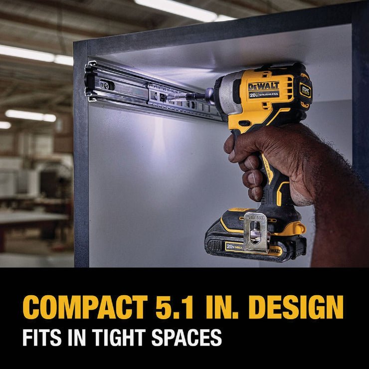 Image of DEWALT ATOMIC 20V MAX Brushless 1/4 In. Compact Cordless Impact Driver Kit with 2.0 Ah Battery & Charger