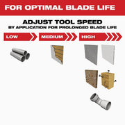Image of Milwaukee NITRUS CARBIDE 1-3/8 In. Extreme Materials Universal Fit OPEN-LOK Oscillating Blade (5-Pack)