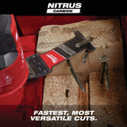 Image of Milwaukee NITRUS CARBIDE 1-3/8 In. Extreme Materials Universal Fit OPEN-LOK Oscillating Blade (5-Pack)