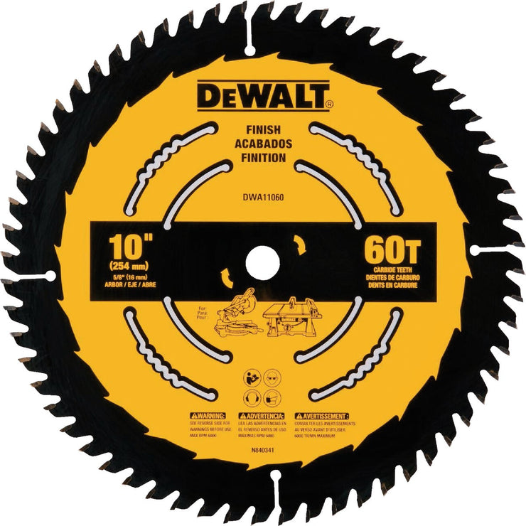 Image of DEWALT 10 In. 60-Tooth Finish Circular Saw Blade
