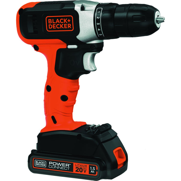 Image of Black & Decker 20V MAX 3/8 In. Cordless Drill/Driver Kit with 1.5 Ah Battery & Charger