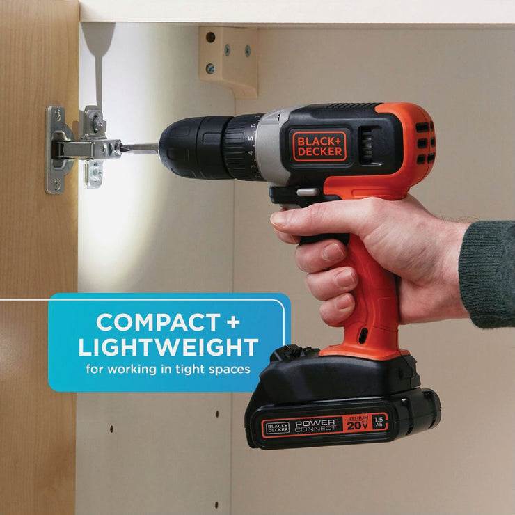 Image of Black & Decker 20V MAX 3/8 In. Cordless Drill/Driver Kit with 1.5 Ah Battery & Charger