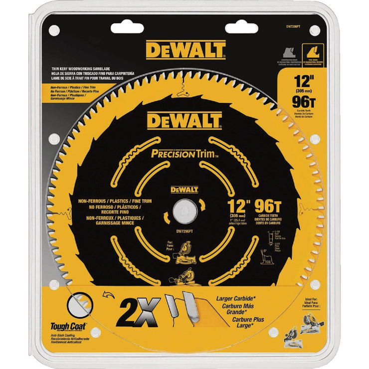 Image of DEWALT 12 In. 100-Tooth Ultra Fine Finish Circular Saw Blade