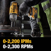 Image of DEWALT 20V MAX XR Brushless 1/2 In. High Torque Cordless Impact Wrench Kit with Hog Ring Anvil & 5.0 Ah Battery & Charger