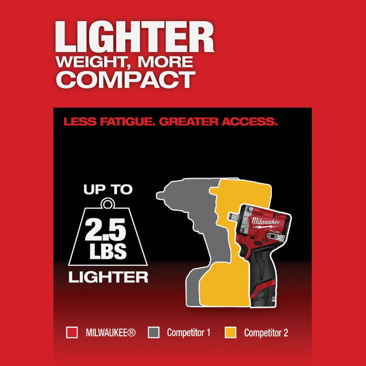 Image of Milwaukee M12 FUEL Brushless 1/2 In. Stubby Cordless Impact Wrench (Tool Only)