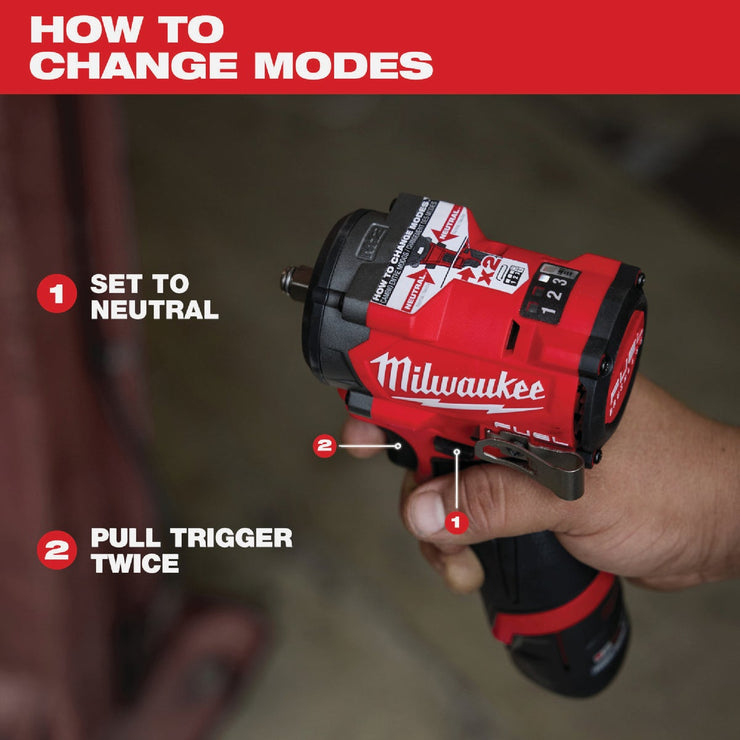 Image of Milwaukee M12 FUEL Brushless 1/2 In. Stubby Cordless Impact Wrench (Tool Only)