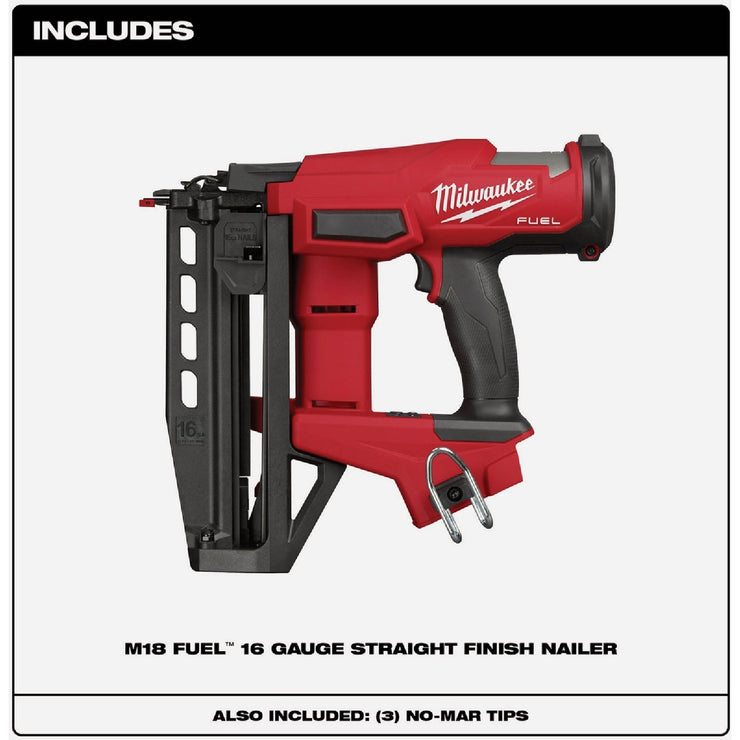 Image of Milwaukee M18 FUEL Brushless 16-Gauge Straight Cordless Finish Nailer (Tool Only)