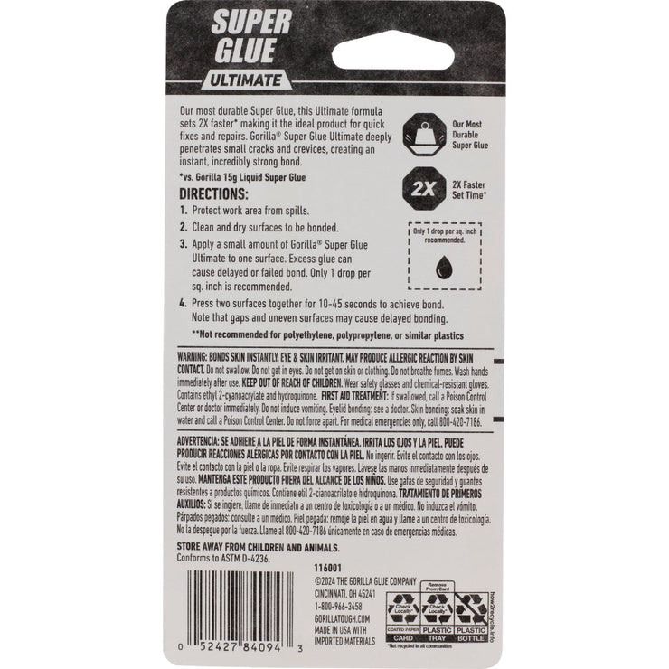 Image of Gorilla 15g Ultimate Liquid Super Glue