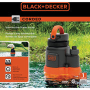 Image of Black & Decker 1/6 HP 2000 GPH Submersible Water Pump