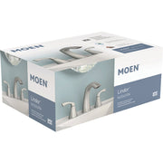 Image of Moen Lindor 2-Handle Lever Widespread Bathroom Faucet, Spot Resist Brushed Nickel