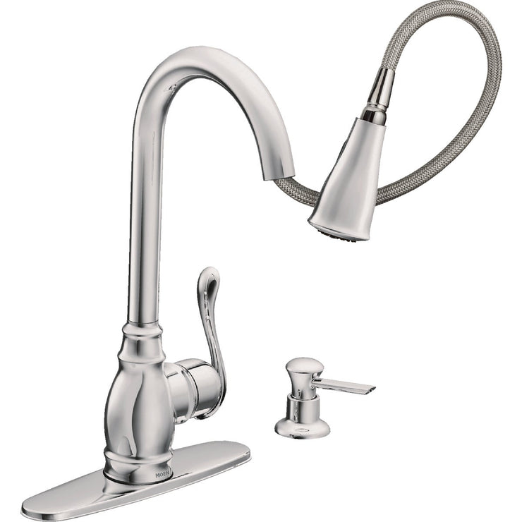 Image of Moen Anabelle 1-Handle Lever Pull-Down Kitchen Faucet, Chrome
