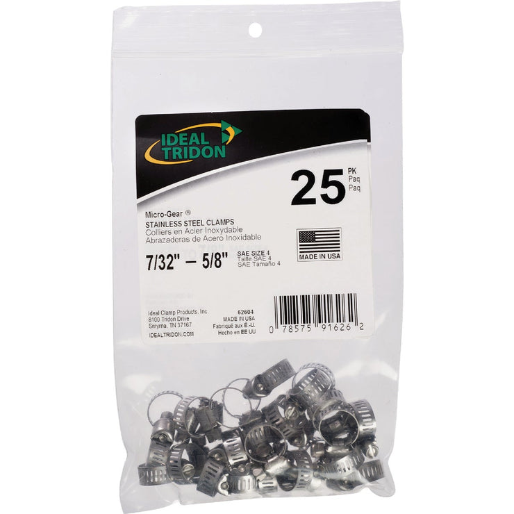 Image of Ideal HY-GEAR 5/16 In. To 5/8 In. Stainless Steel Worm Gear Hose Clamps (25-Piece)