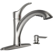 Image of American Standard Mesa 1-Handle Lever Pull-Down Kitchen Faucet with Soap Dispenser, Stainless Steel
