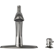 Image of American Standard Mesa 1-Handle Lever Pull-Down Kitchen Faucet with Soap Dispenser, Stainless Steel