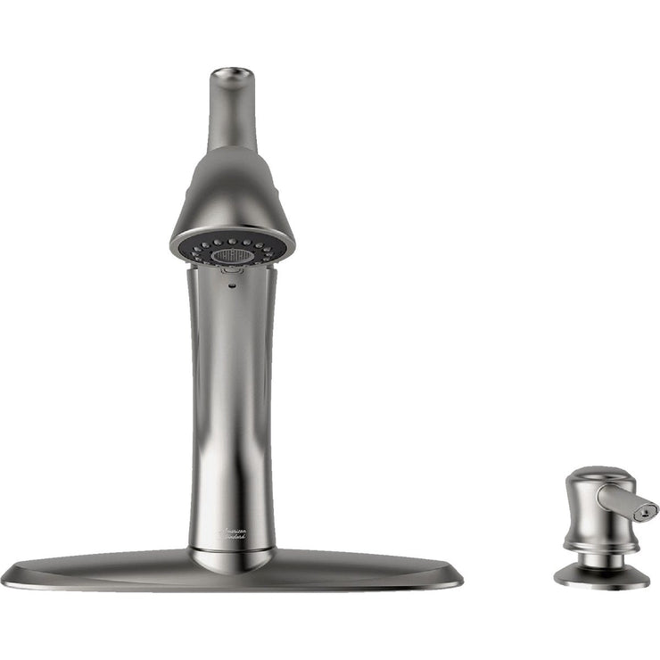 Image of American Standard Mesa 1-Handle Lever Pull-Down Kitchen Faucet with Soap Dispenser, Stainless Steel