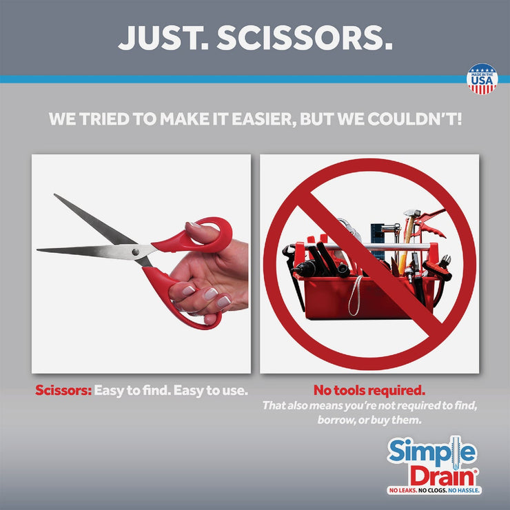 Image of Simple Drain Self-Plunging Sink Drain Universal Trap Repair Kit