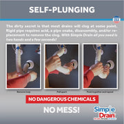 Image of Simple Drain Self-Plunging Sink Drain Universal Trap Repair Kit