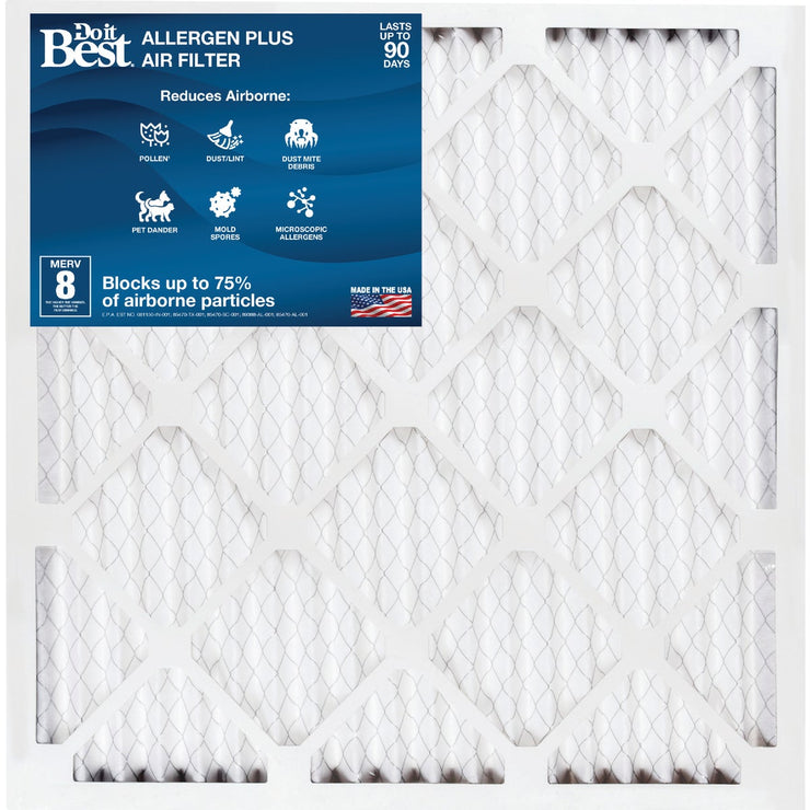Image of Do it Best 16 In. x 25 In. x 1 In. MERV 8 Furnace Filter (2-Pack)