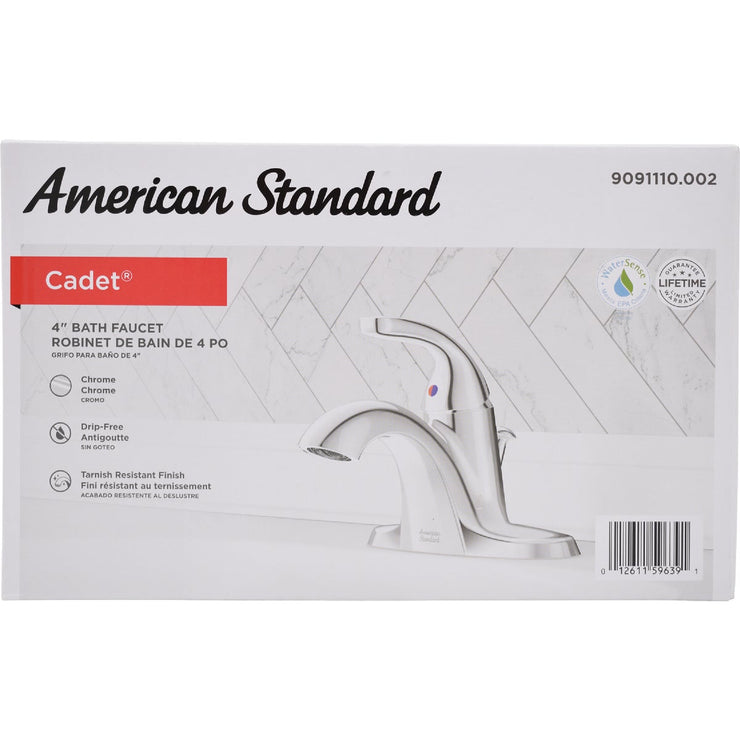 Image of American Standard Cadet Chrome 1-Handle Lever 4 In. Centerset Bathroom Faucet with Pop-Up