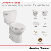 Image of American Standard Cadet 3 White Chair Height Round Bowl 10 In. Rough-In 1.28 GPF Toilet
