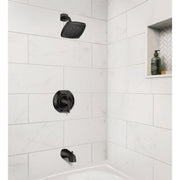 Image of Moen Lindor Posi-Temp 1-Handle Lever Tub & Shower Faucet, Matte Black