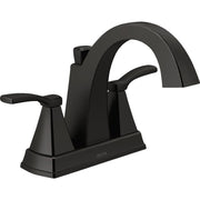 Image of Delta Flynn Matte Black 2-Handle Lever Centerset Bathroom Faucet with Pop-Up