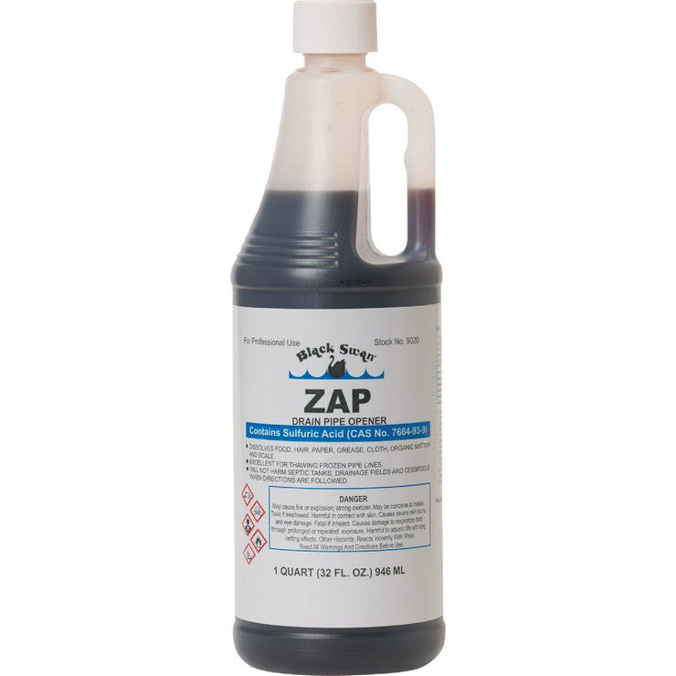 Image of Black Swan Zap Sulfuric Acid Drain Opener with Odor Blanket, 1 Qt.