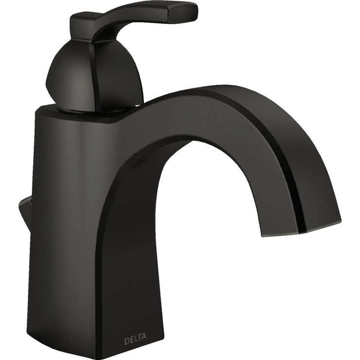 Image of Delta Flynn Matte Black 1-Handle Lever Centerset Bathroom Faucet with Pop-Up