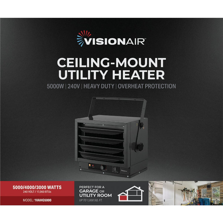 Image of Vision Air 5000W/4000W/3000W 240V Wire Element Electric Ceiling Mount Heater