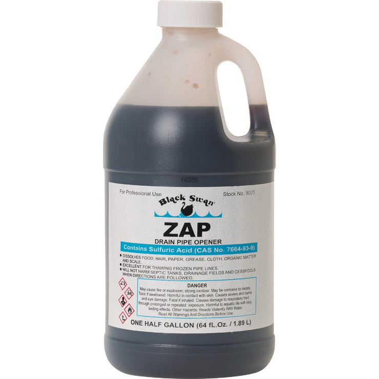 Image of Black Swan One-Shot Sulfuric Acid Drain Opener with Odor Blanket, 1/2 Gal.