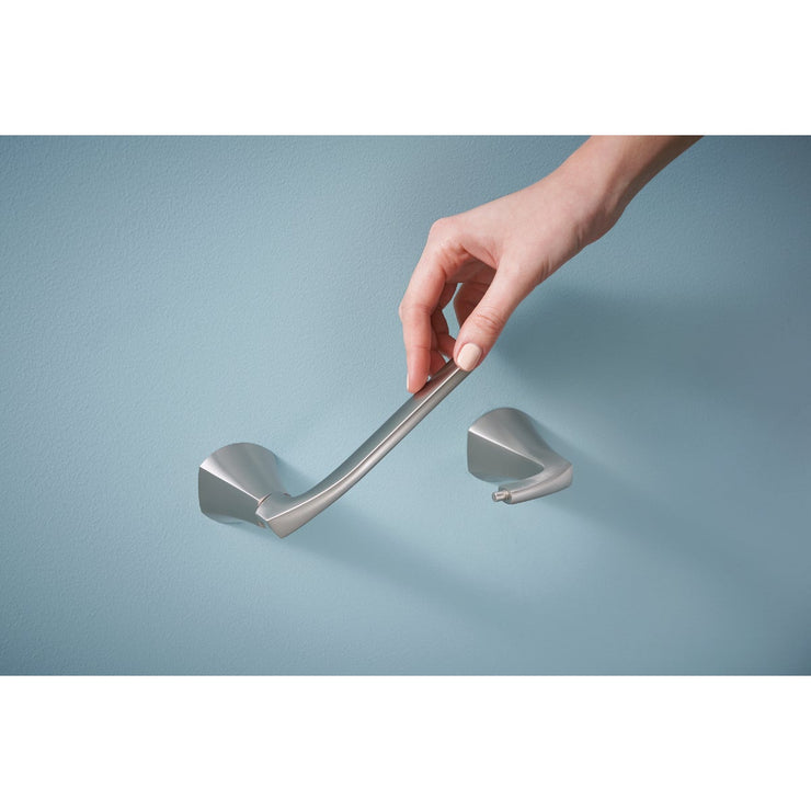 Image of Moen Lindor Wall Mount Pivoting Toilet Paper Holder, Spot Resist Brushed Nickel