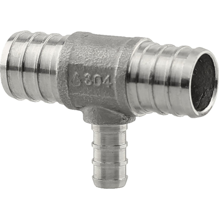 Image of PlumbEeze 3/4 In. x 3/4 In. x 3/8 In. Stainless Steel PEX Tee