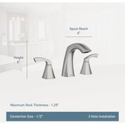 Image of Moen Lindor 2-Handle Lever Widespread Bathroom Faucet, Chrome